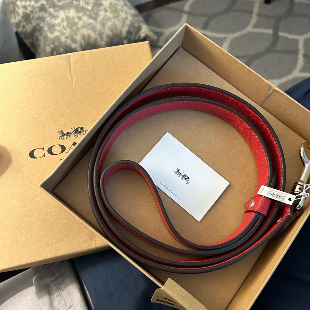 Coach Red and Black Belt Bag Sleek Design